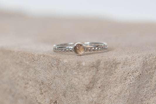 Doppel Ring mit gedrehtem Ringband